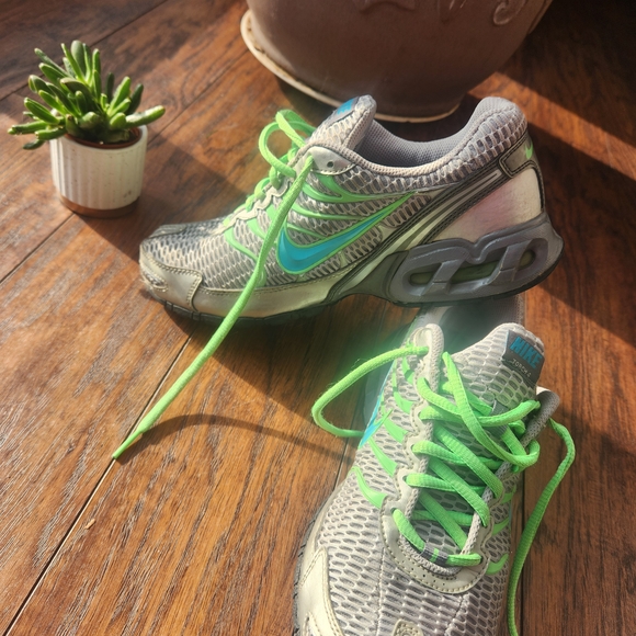 Nike Shoes - Nike Gray and Green Sneakers